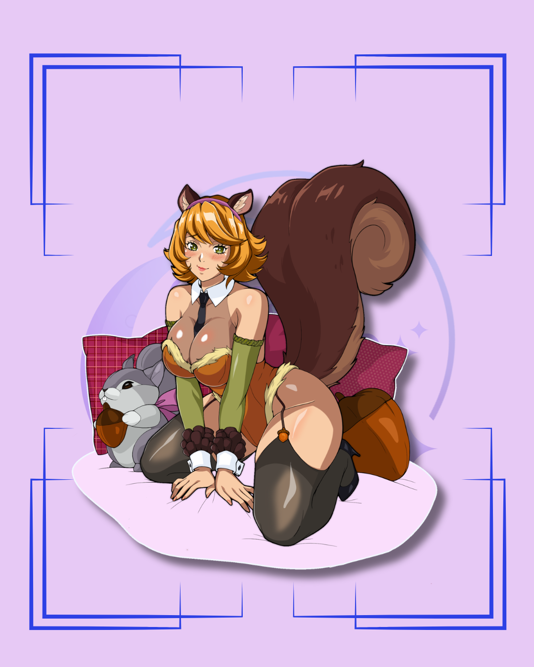 Squirrel Bunny Girl Sticker
