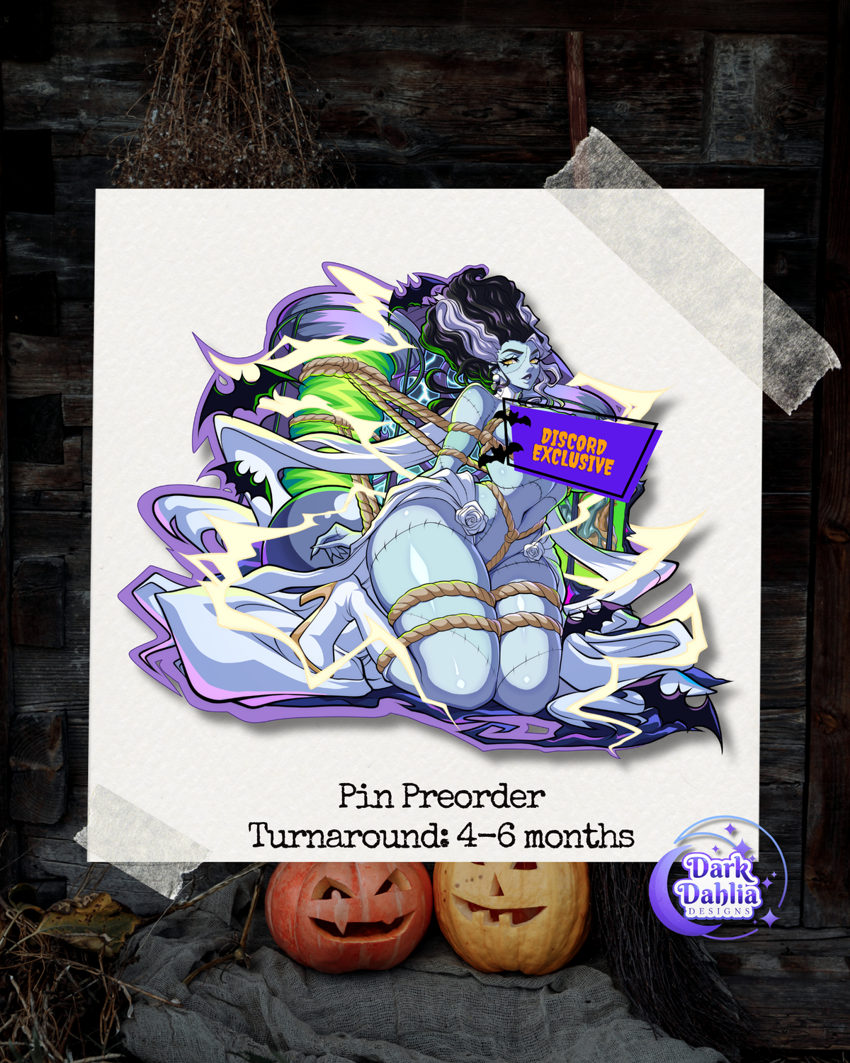 (Discord Exclusive) Classic Bride of Frankenstein ENAMEL PIN PREORDER