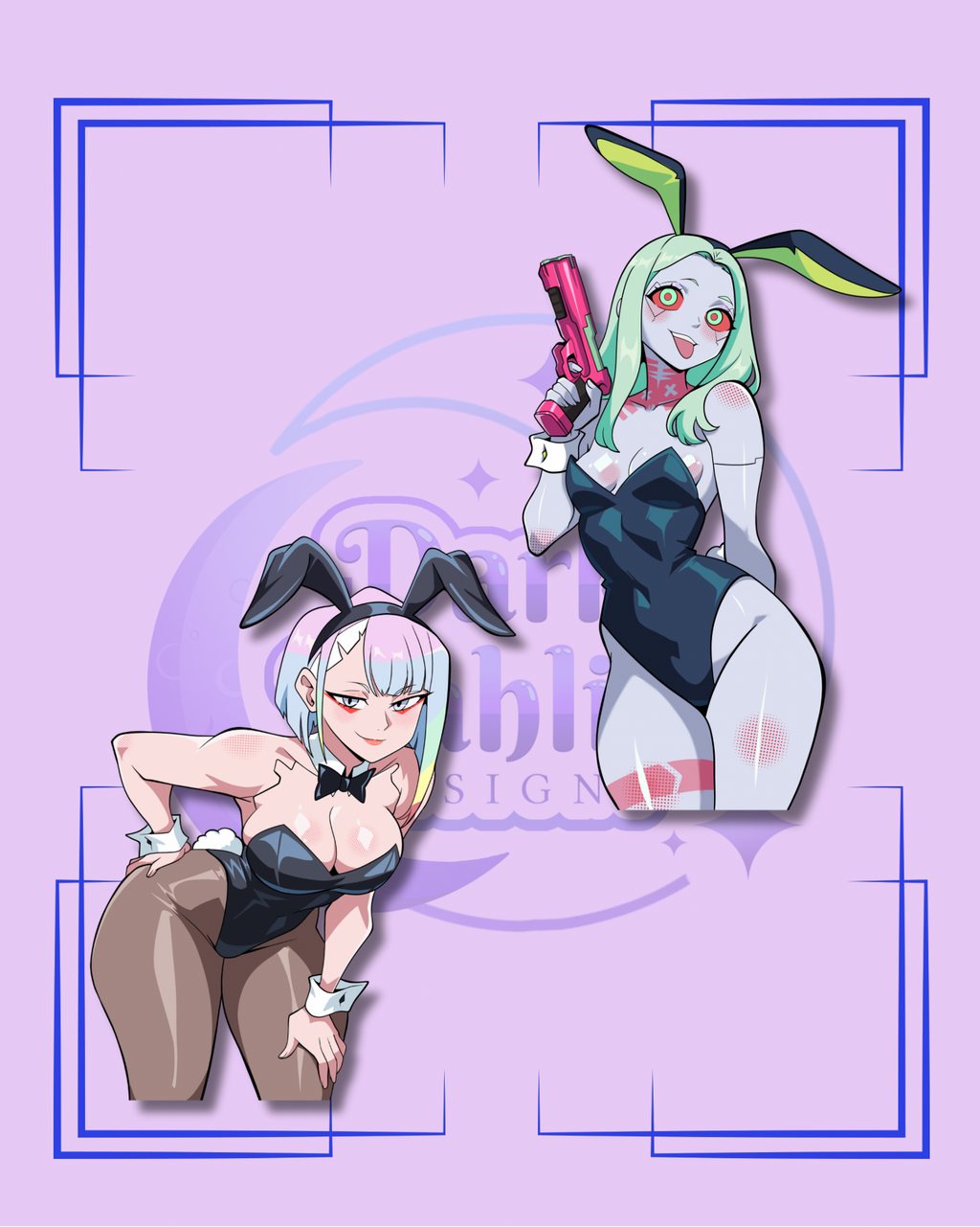 Cyber Bunny Babes Stickers
