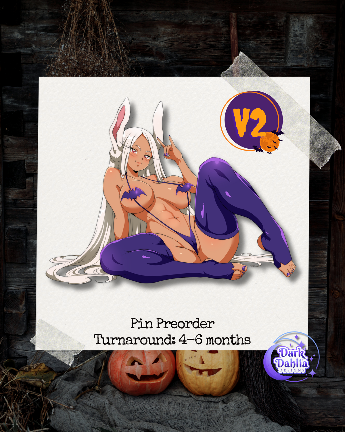 (Discord Exclusive) Muscle Bunny v2 ENAMEL PIN PREORDER