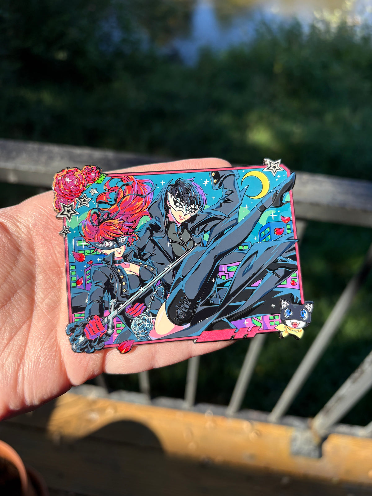 Gloomy Persona 5 Violet + Joker Enamel Pin IN HAND