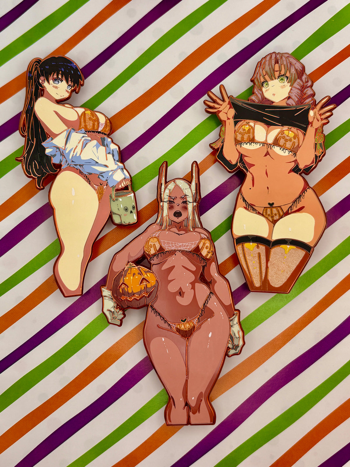 Pumpkin Waifus Enamel Pin IN HAND