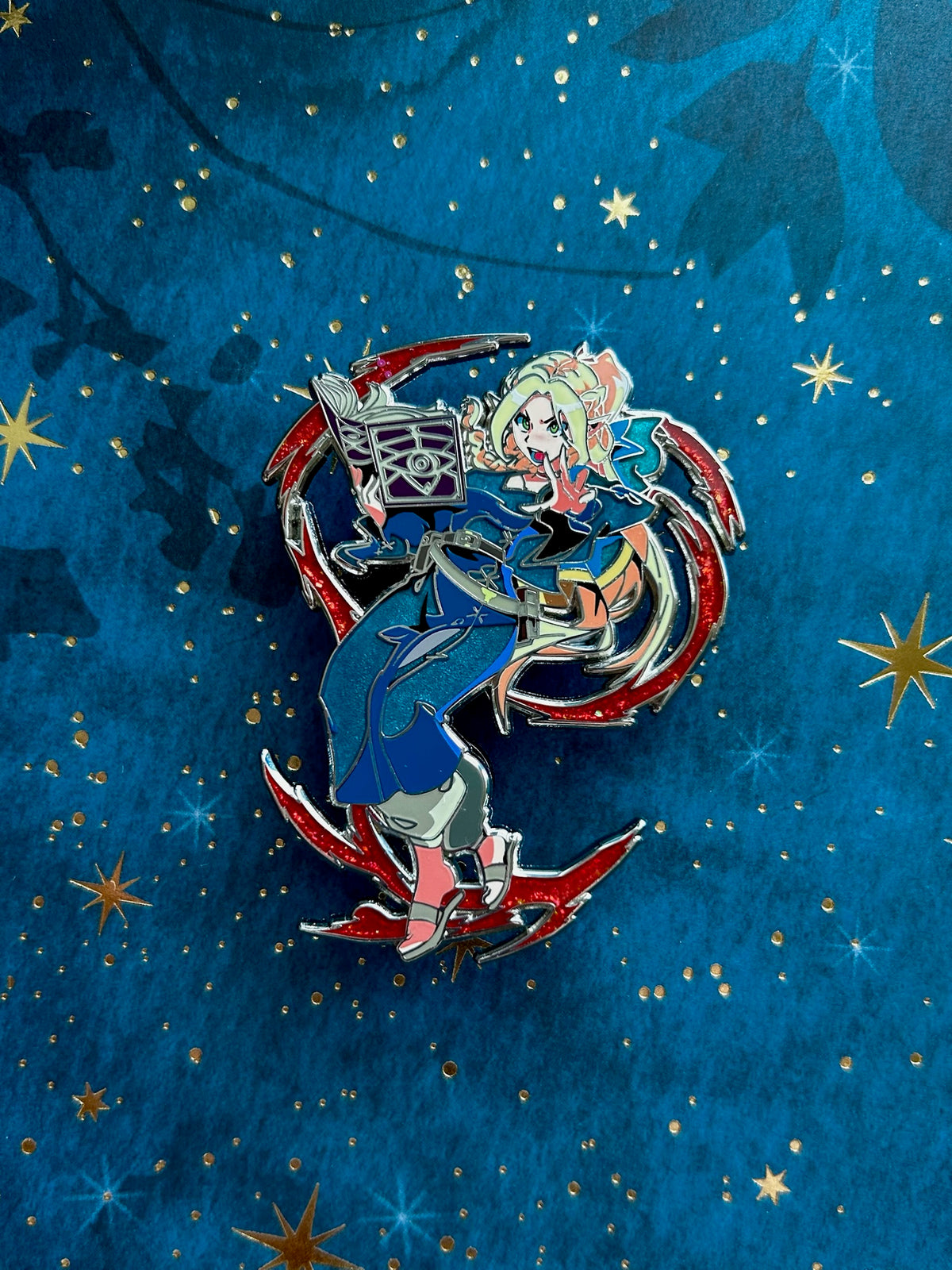 Dungeon Caster Enamel Pin IN HAND
