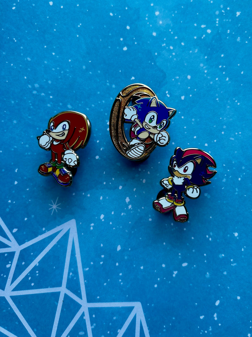 Let's Go Sonic! Enamel Pins IN HAND