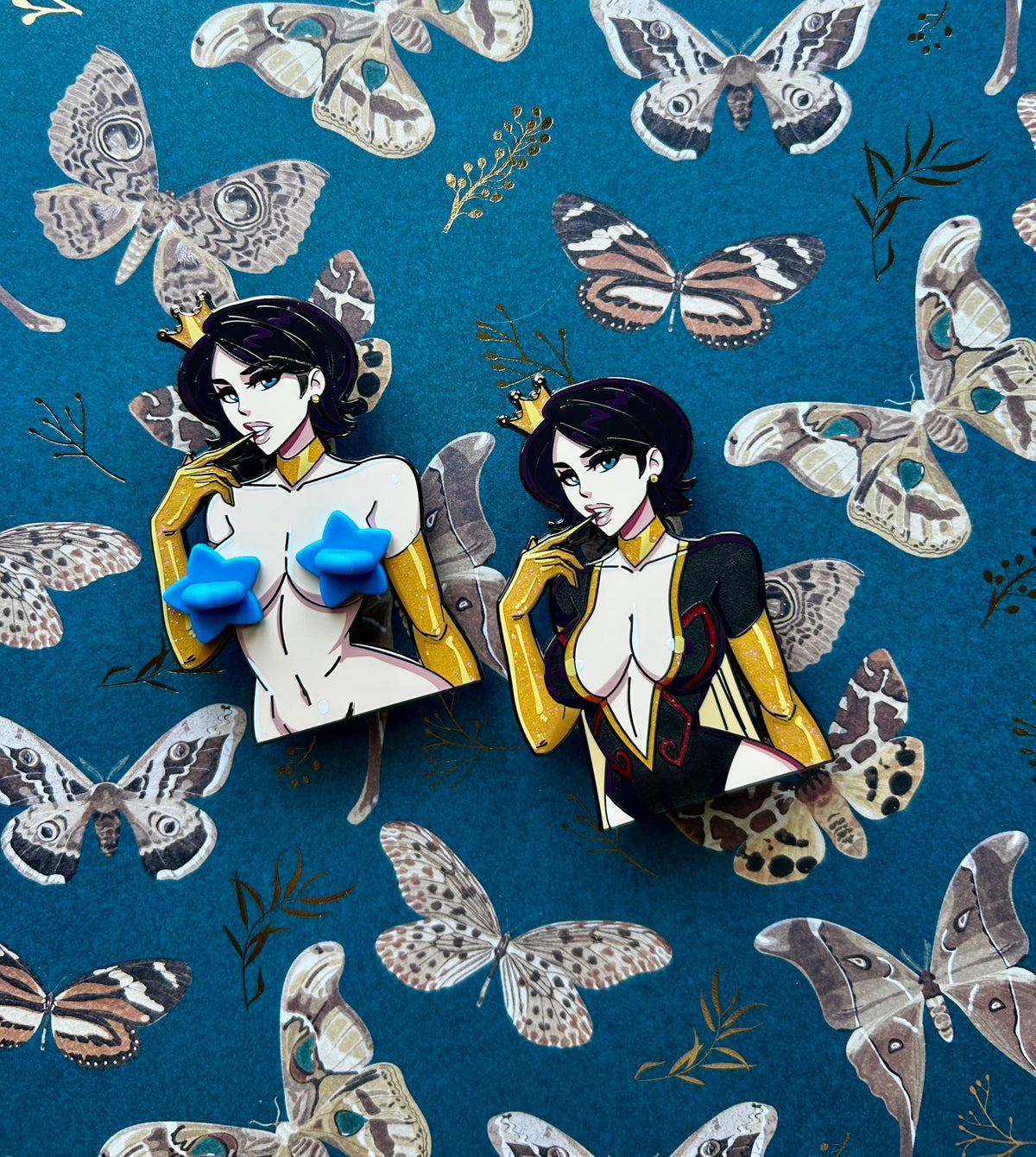 Monarch Queen enamel pins IN HAND