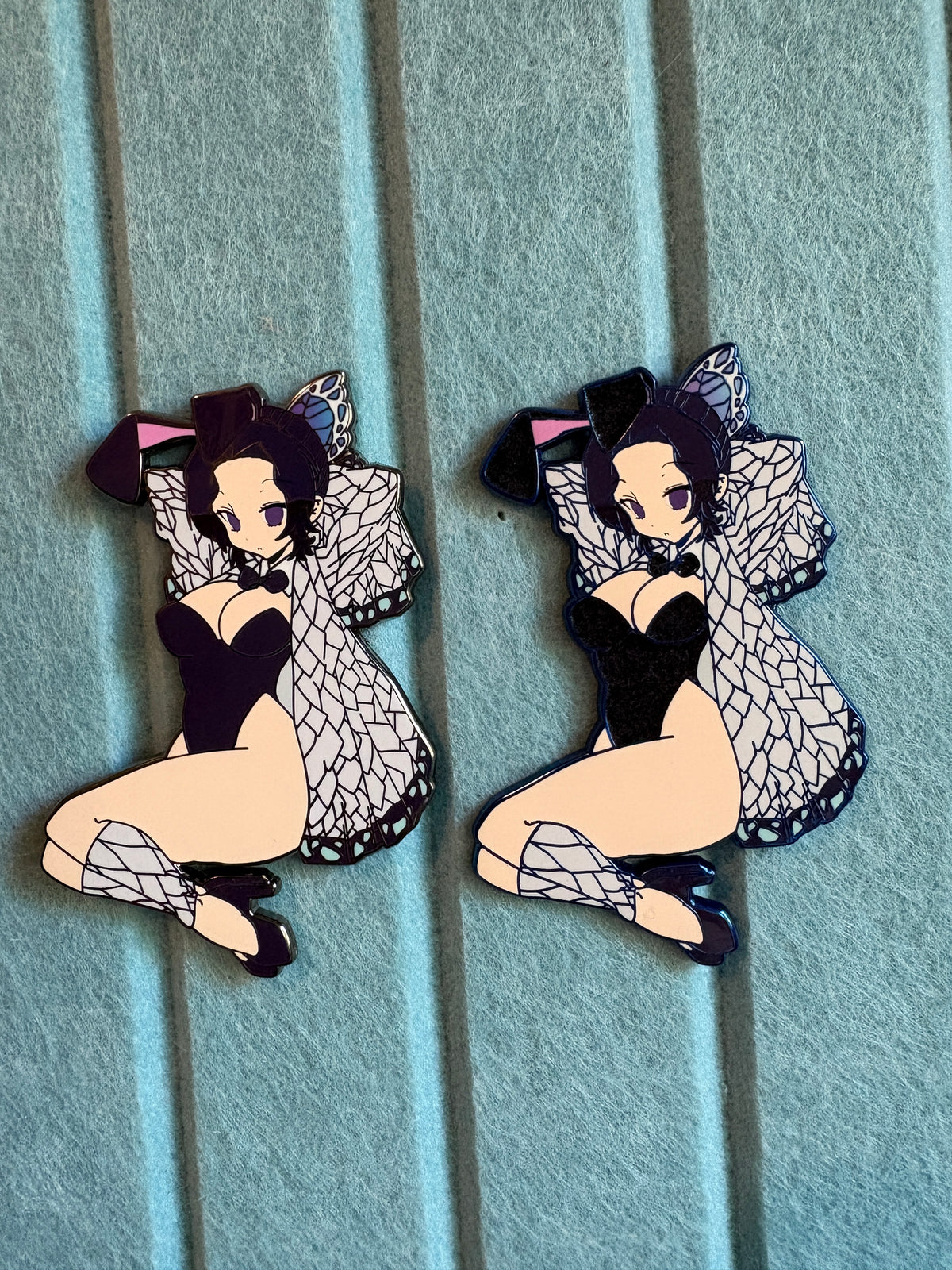 Butterfly Bunny Girl Enamel Pin IN HAND