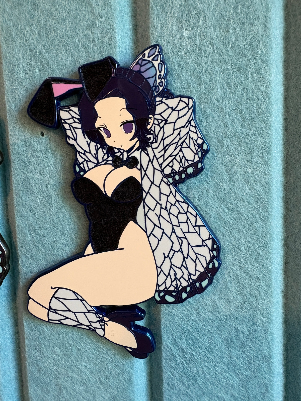 Butterfly Bunny Girl Enamel Pin IN HAND