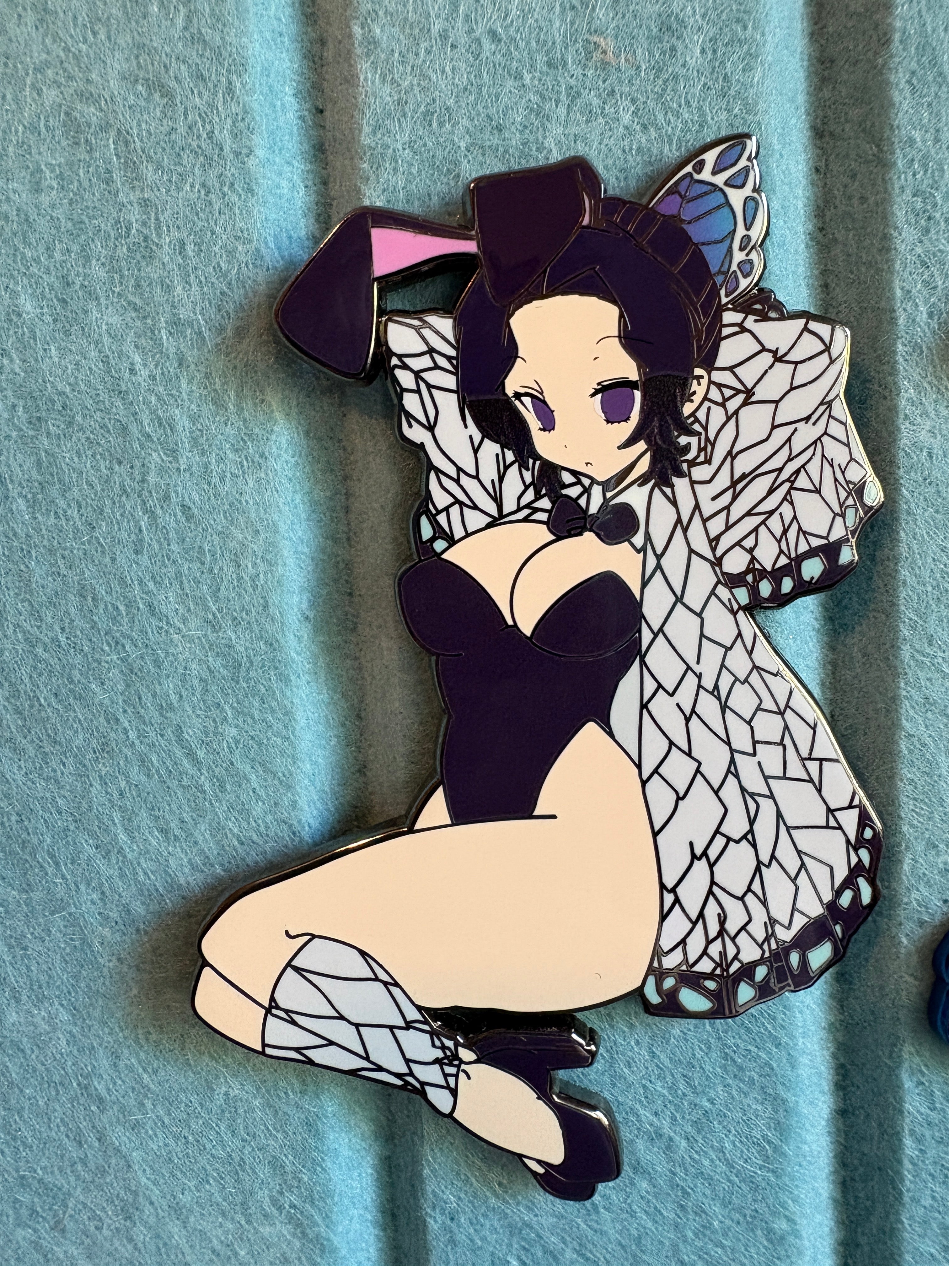 Butterfly Bunny Girl Enamel Pin IN HAND