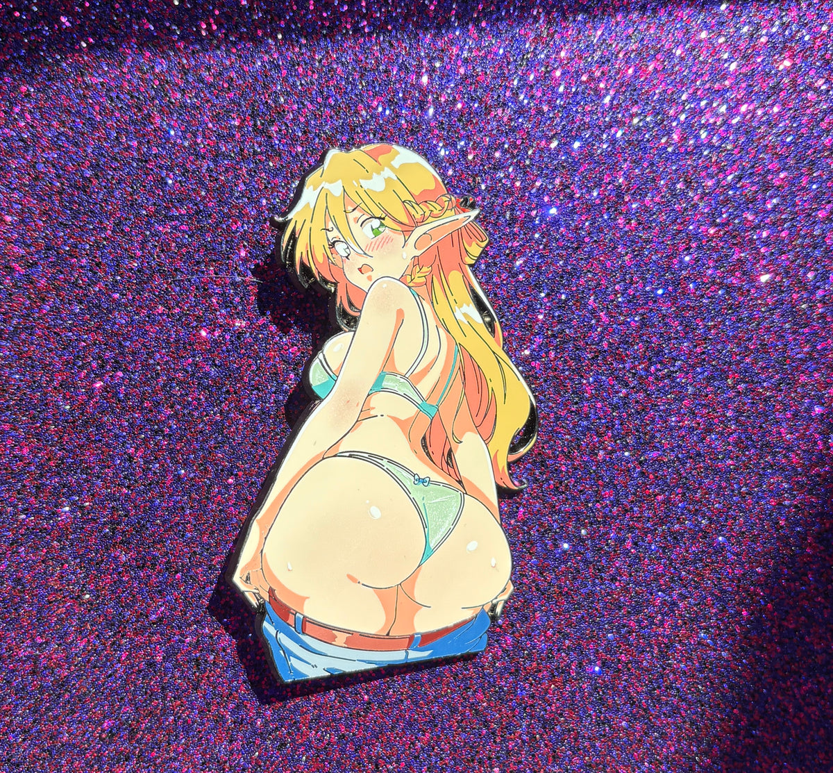 Bashful Elf Enamel Pin IN HAND